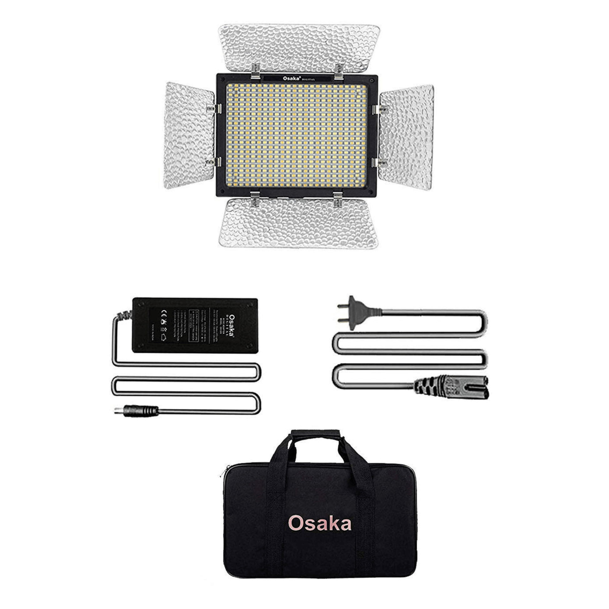 Osaka Bi-Color Dimmable LED Video Light OS 576 Slim for Nikon Canon Sony Panasonic DSLR and Video Cameras and YouTube Video Shooting with Power AC Adapter. - OSAKATEK