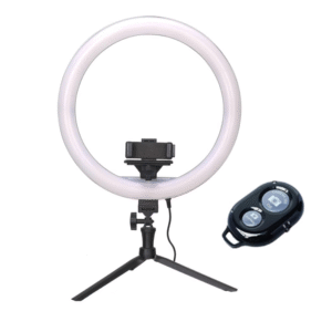 Osaka 14" LED Ring Light with Table Tripod & Bluetooth – Dimmable, 2 light Modes