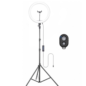 Osaka 14" Ring Light – Dimmable, 2 Color Modes, with Bluetooth, for Photos & Streaming